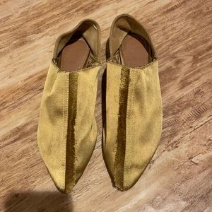 Zara Frayed Flat Satin Slippers